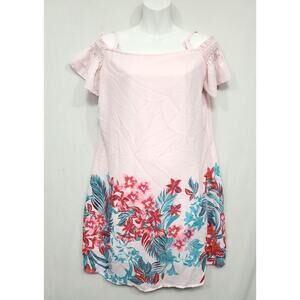 Candie's Off Shoulder Strap Dress Women S Floral Flutter Sleeve Pink Fairy Vacy